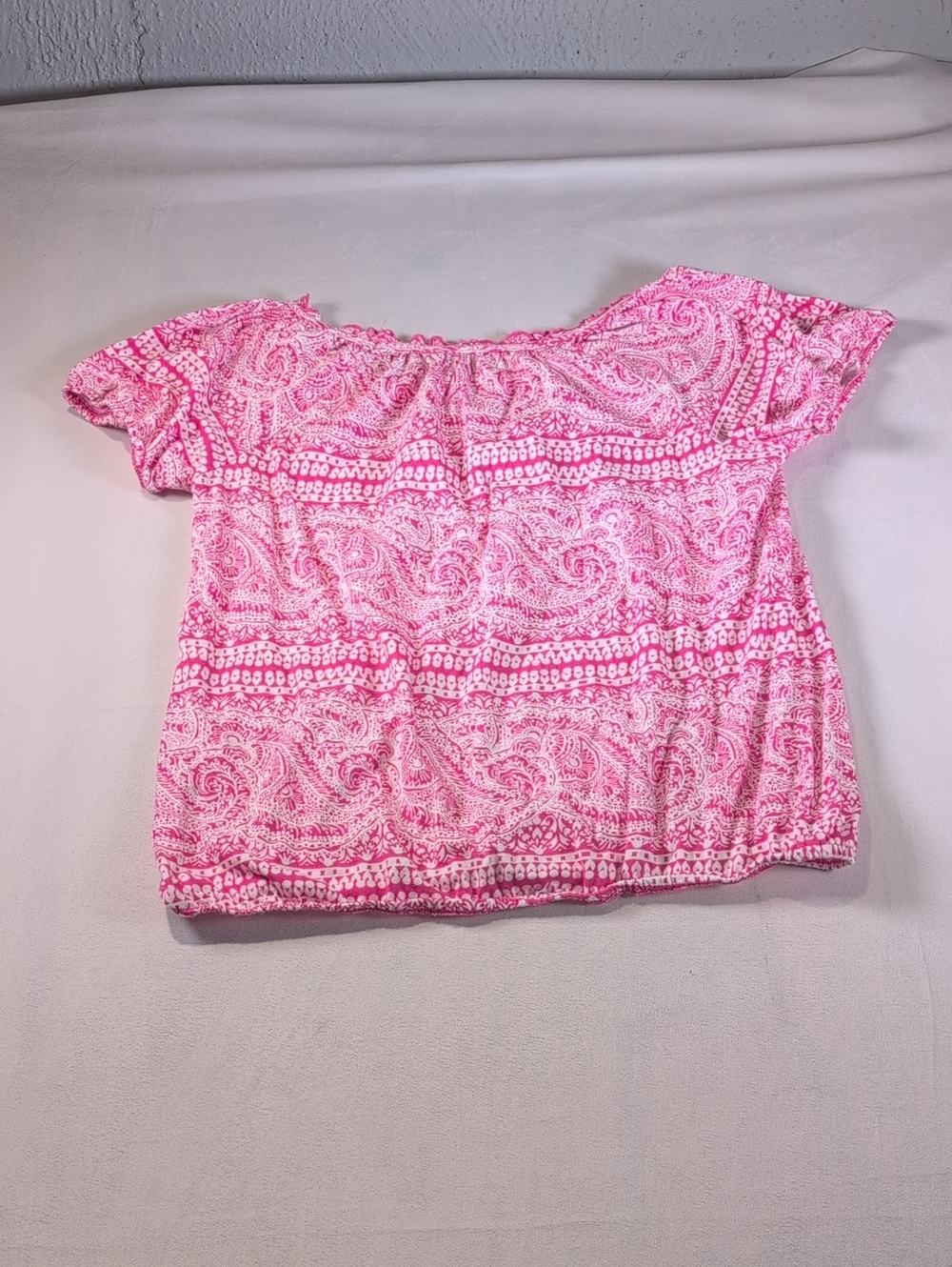 Lane Bryant Fun & Flirty Pink and White Print Top Size 14/16 - Picture 7 of 7